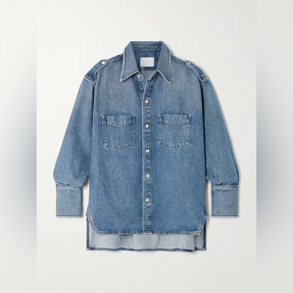 Citizens Of Humanity Ari Denim Relaxed Fit Button Up Shirt in Dweller Medium - Picture 3 of 10